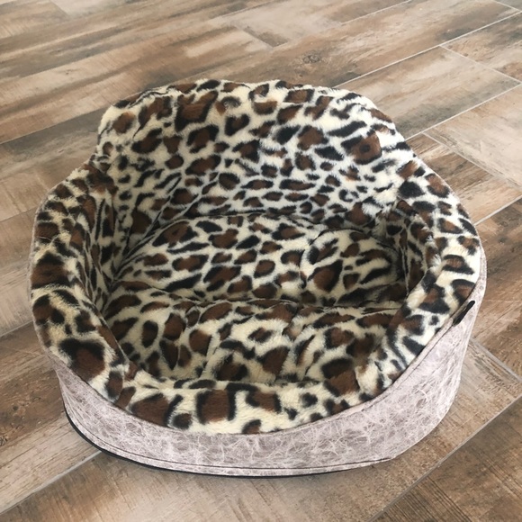 Leopard Taupe Dog Sofa - Picture 3 of 4